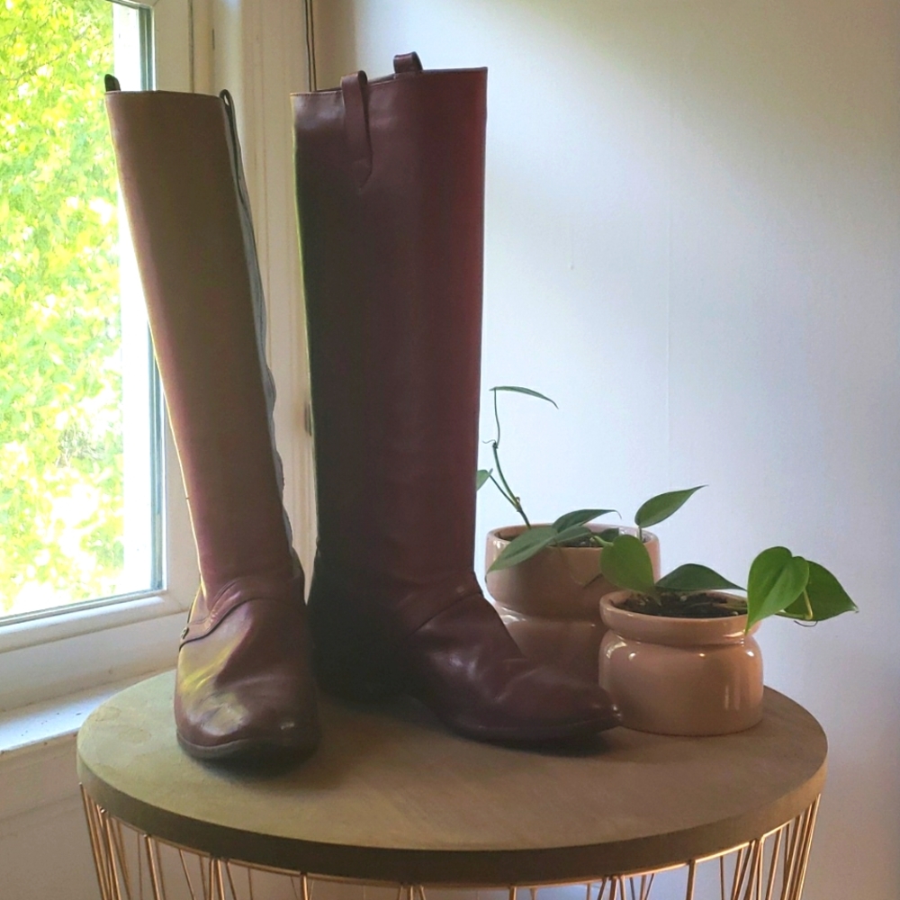 Vintage Red Leather Boots